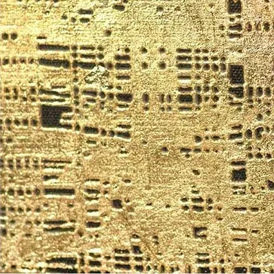 Gold Panel Pair on Brass Rod, 40 x 110 cm in brushed brass — detail