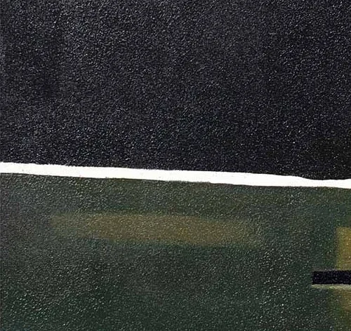 Cubist Abstract Painting on Brass Frame Rods, 150 x 140 cm in burgundy — detail