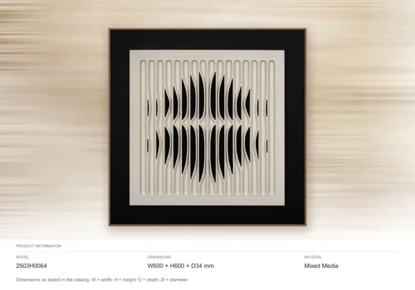 Black and White Optical Wave Relief in black — dimensions