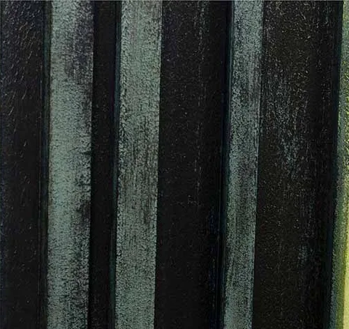 Panoramic Green Stripe Relief Wall Art, 210 x 70 cm in olive — detail