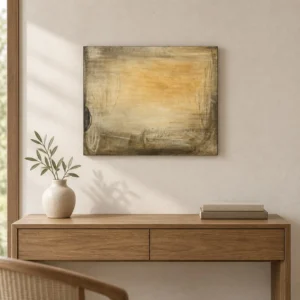 Small Golden Haze Textured Panel, 41 x 33 cm in brushed brass — front view