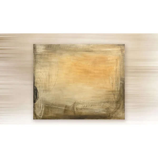 Small Golden Haze Textured Panel, 41 x 33 cm in brushed brass — in a room setting