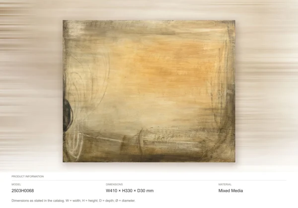 Small Golden Haze Textured Panel, 41 x 33 cm in brushed brass — dimensions