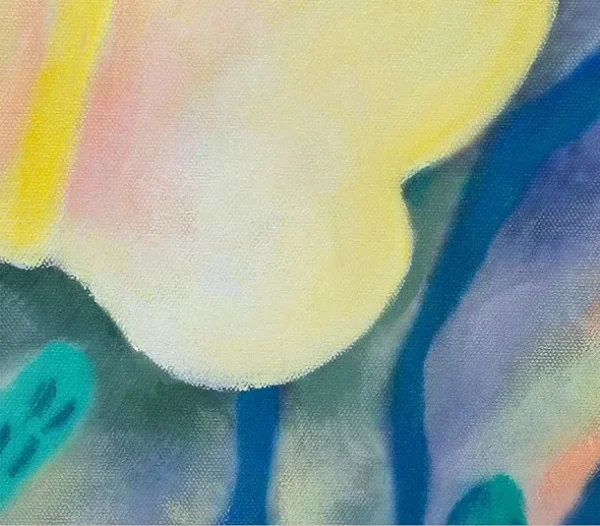 Small Yellow Butterfly Painting in mustard — detail