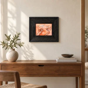 Miniature Coral Sketch in Black Frame, 27 x 23 cm — front view