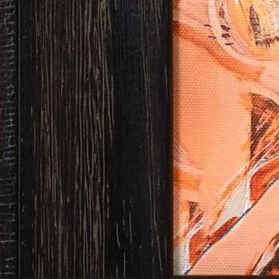 Miniature Coral Sketch in Black Frame, 27 x 23 cm — detail