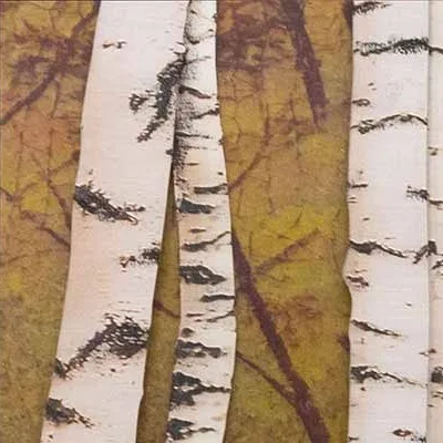 Panoramic Birch Forest Relief in Black Frame, 185 x 50 cm — detail