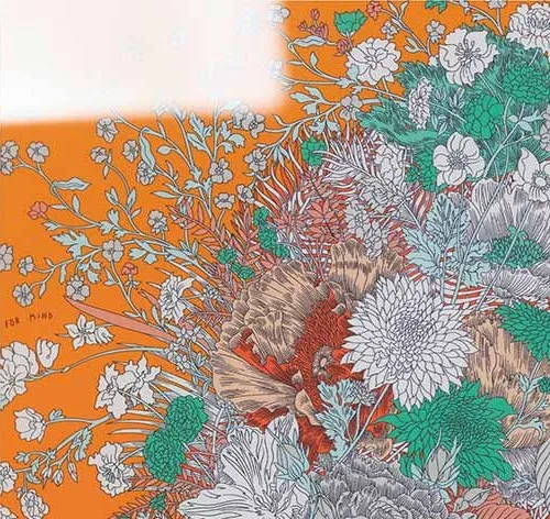 Floral Horse on Orange Print in Slim Frame, 100 x 120 cm — detail