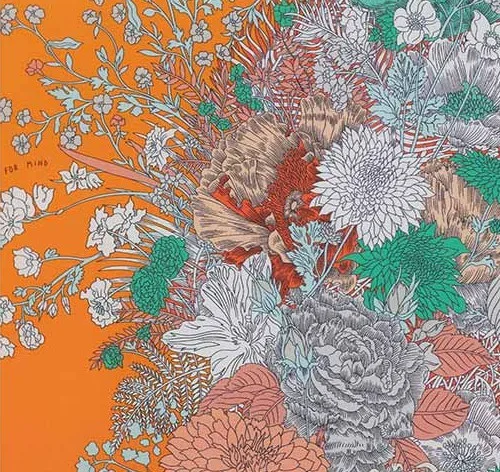 Floral Horse on Orange Print in Slim Frame, 100 x 120 cm — detail