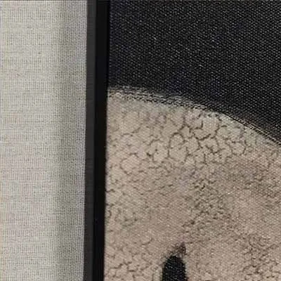 Small Cream and Black Abstract in Black Frame, 35 x 35 cm — detail