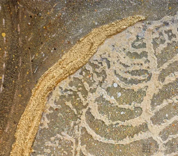 Fossil Fish Relief in Black and Cream Frame, 80 x 120 cm — detail