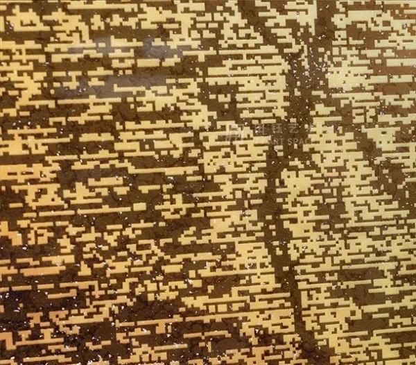 Bronze Mosaic Panel with Gold Serpent Line, 80 x 120 cm in bronze — detail