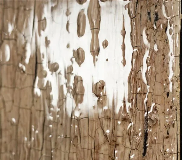 Brown Rain Panel in Onyx-Look Border, 110 x 150 cm — detail