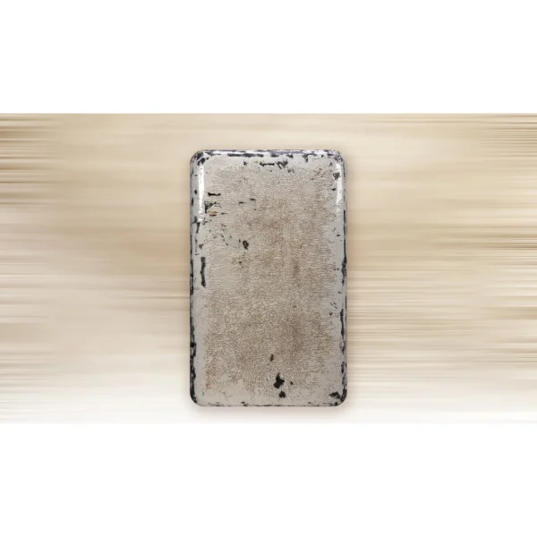 Tall Weathered Cream Glazed Slab in oatmeal — in a room setting