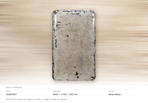 Tall Weathered Cream Glazed Slab in oatmeal — dimensions