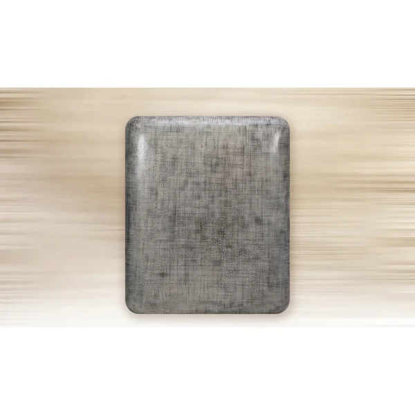 Grey Linen Weave Glazed Slab, 98 x 118 cm in slate — in a room setting