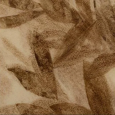 Bamboo Leaf Glazed Slab in Tan with Grey Band, 100 x 100 cm — detail