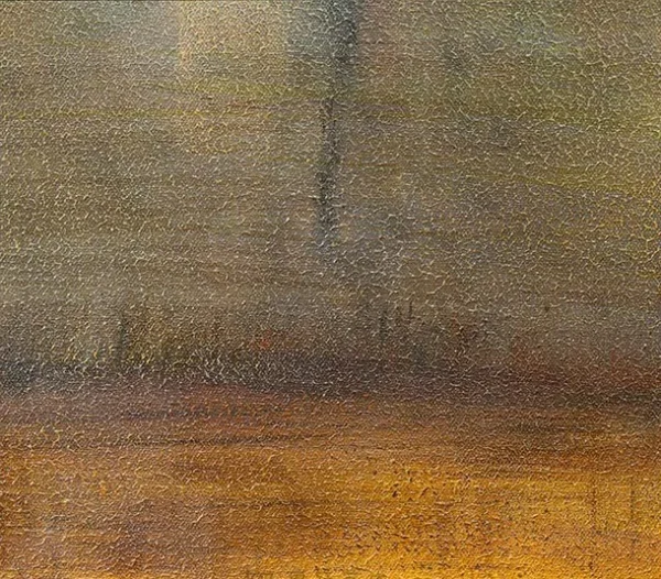 Golden Forest Reflection Painting in brushed brass — detail