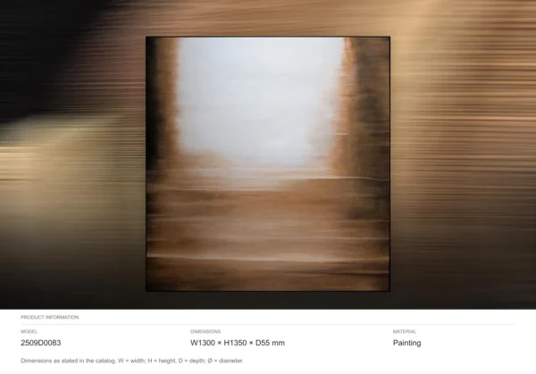 Brown Horizon Wash Painting, 130 x 135 cm in clay — dimensions