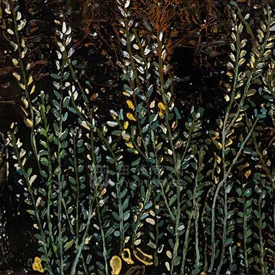Tall Pine and Sunset Mosaic in Black Frame, 150 x 260 cm — detail