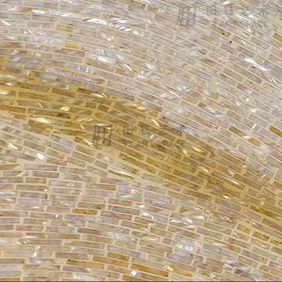 Gold and Black Wave Panel, Second, 72 x 70 cm in brushed brass — detail