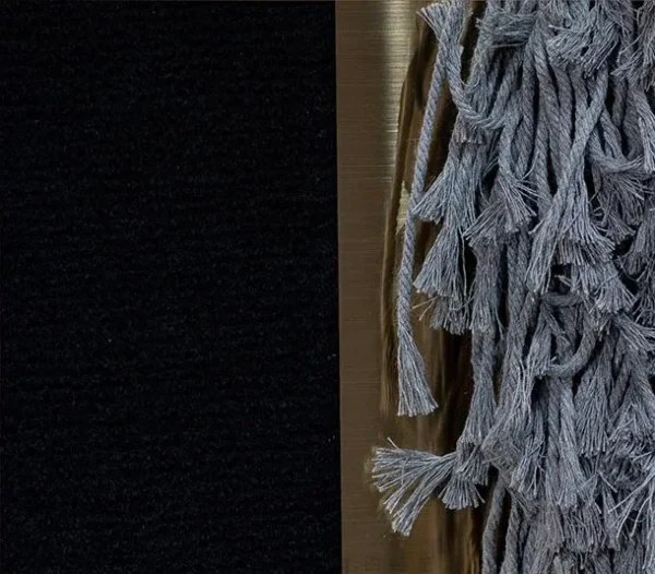 Grey Fleece and Black Arch Textile Relief, 80 x 120 cm in slate — detail