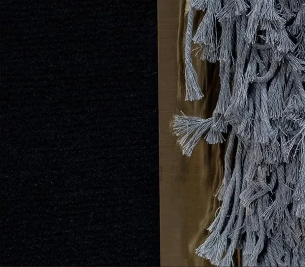 Grey Fleece and Black Arch Textile Relief, 80 x 120 cm in slate — detail