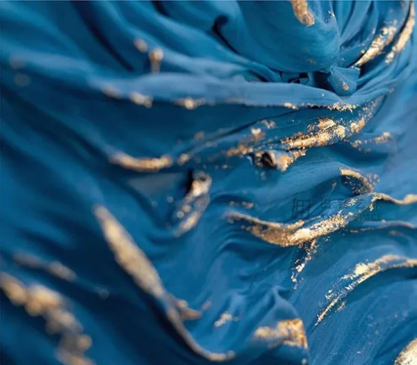 Tall Blue Wave Relief in blue — detail
