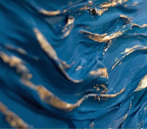 Tall Blue Wave Relief in blue — detail