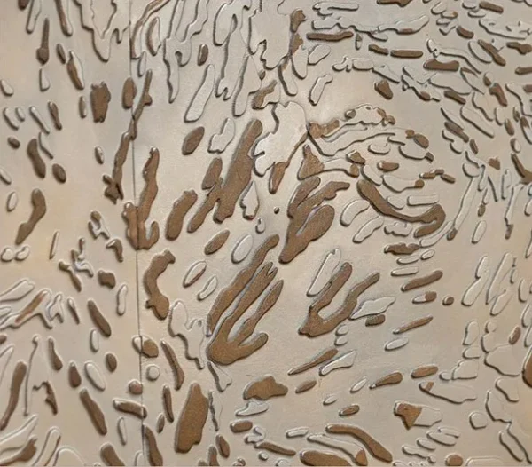 Tall Gold Petal Relief in Black Frame, 160 x 210 cm — detail