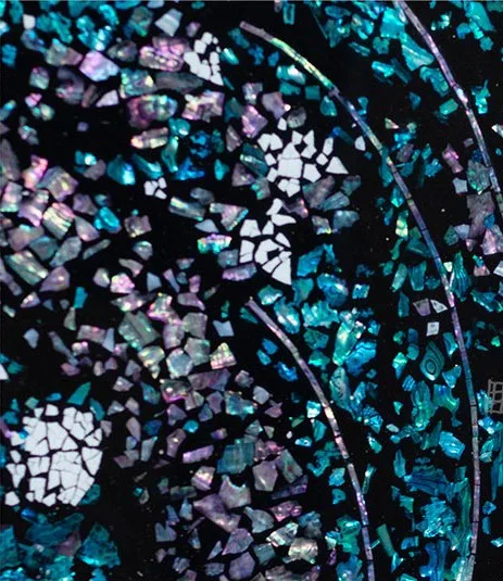 Blue Crackle Mosaic Painting in Silver Frame, 150 x 180 cm — detail