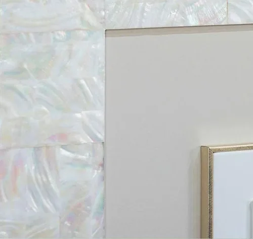 Square Abstract Print in ivory — detail