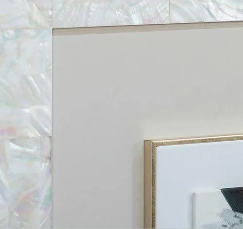 Square Abstract Print in ivory — detail