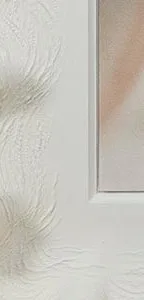 Abstract Print in Sculpted White Coral Frame, 80 x 80 cm — detail