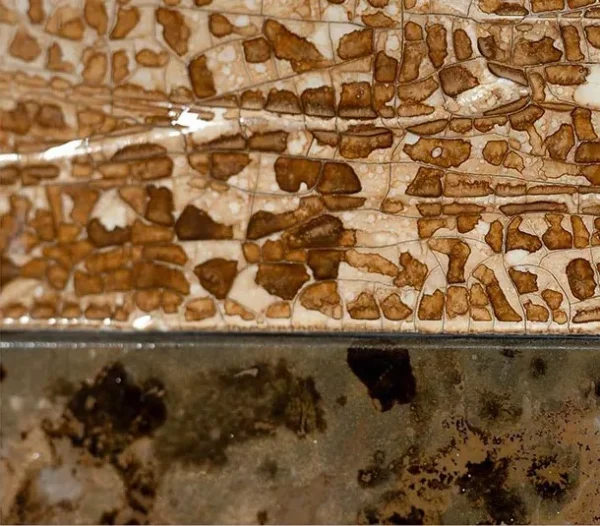 Speckled Stone Panel in Cream Plaster Border, 70 x 85 cm — detail