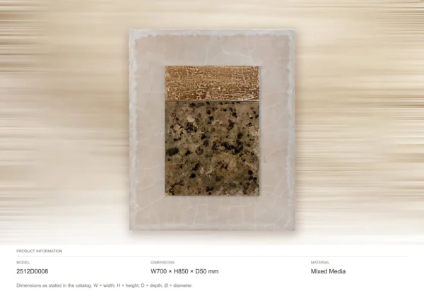 Speckled Stone Panel in Cream Plaster Border, 70 x 85 cm — dimensions