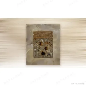 Rust Speckled Panel on Marbled Cream, 70 x 85 cm in oatmeal — in a room setting