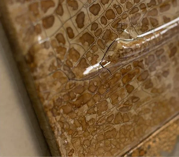 Rust Speckled Panel on Marbled Cream, 70 x 85 cm in oatmeal — detail
