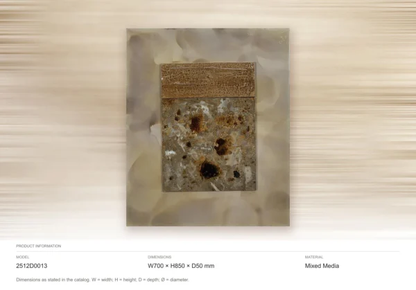 Rust Speckled Panel on Marbled Cream, 70 x 85 cm in oatmeal — dimensions