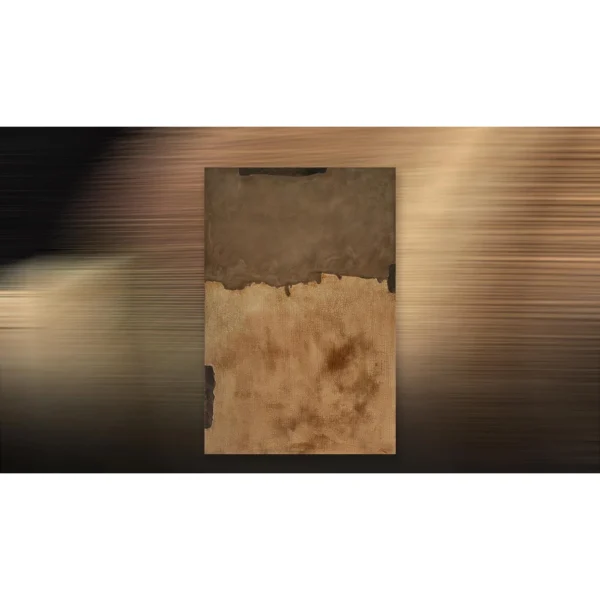 Tall Rust and Grey Plaster Panel, 80 x 120 cm in slate — in a room setting