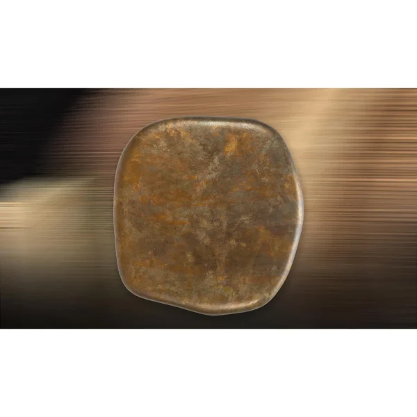 Pebble Glazed Slab in Bronze and Gold, 42 x 46 cm — in a room setting