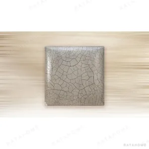 Small Grey Crackle Glazed Tile, 28 x 28 cm in slate — in a room setting