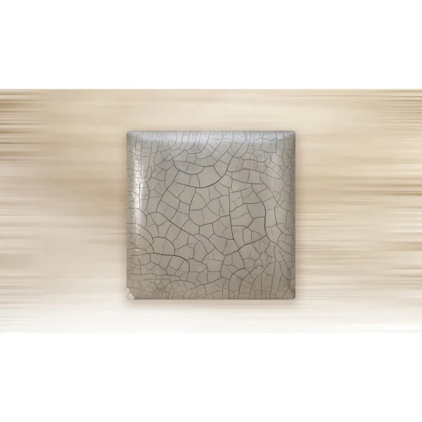 Small Grey Crackle Glazed Tile, 28 x 28 cm in slate — in a room setting