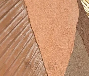 Tall Marquetry Abstract in Rust, Blue and Gold, 45 x 100 cm — detail