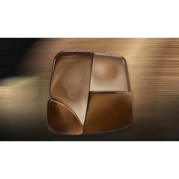 Glossy Brown Pebble Cluster Wall Sculpture, 100 x 100 cm in clay — in a room setting