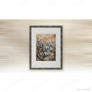 Amber Mountain Ridge in Marble Frame, 90 x 120 cm — in a room setting