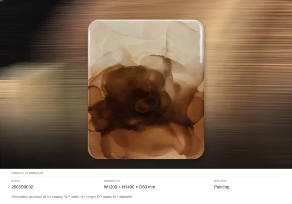 Brown Ink Bloom Glazed Slab, 120 x 140 cm in clay — dimensions