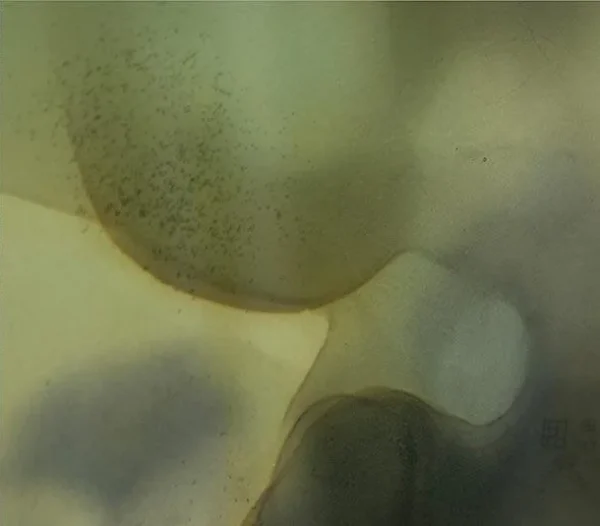 Sage and Slate Ink Bloom Glazed Slab, 90 x 90 cm in olive — detail