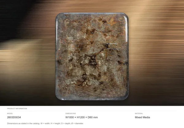 Rust Patina Glazed Slab, 100 x 120 cm in rust — dimensions