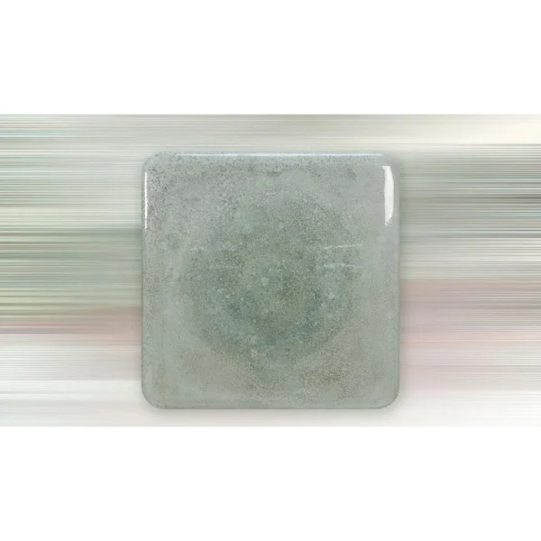 Pale Blue Speckle Glazed Slab, 100 x 100 cm in blue — in a room setting